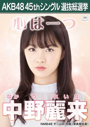 ファイル:AKB48 45thシングル 選抜総選挙ポスター 中野麗来.jpg