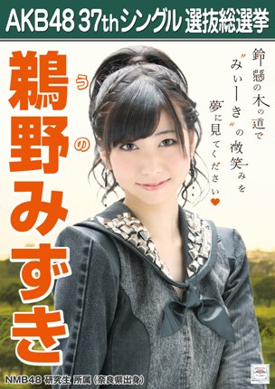 ファイル:AKB48 37thシングル 選抜総選挙ポスター 鵜野みずき.jpg